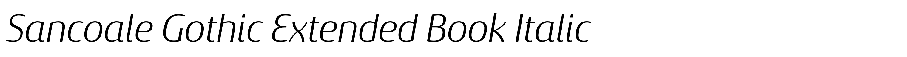 Sancoale Gothic Extended Book Italic