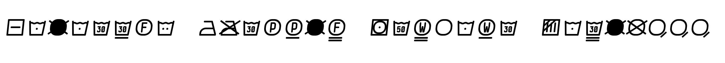 Monostep Washing Symbols Rounded Light Italic