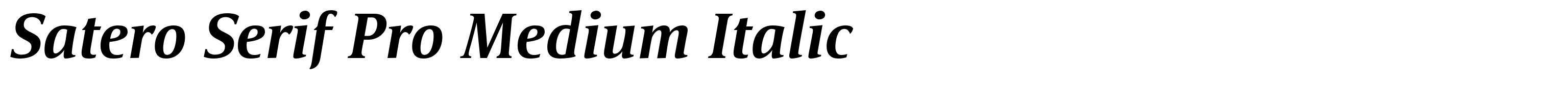 Satero Serif Pro Medium Italic