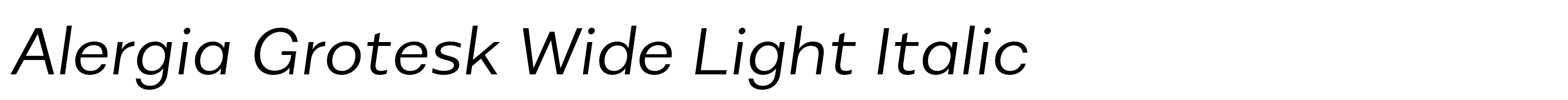Alergia Grotesk Wide Light Italic