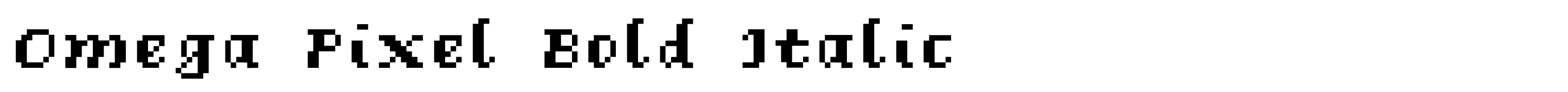 Omega Pixel Bold Italic