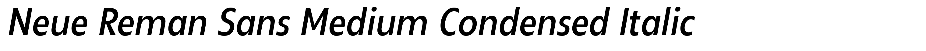 Neue Reman Sans Medium Condensed Italic