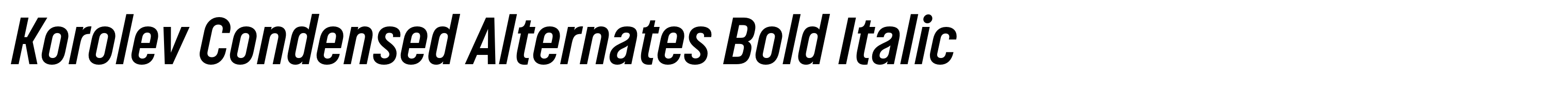 Korolev Condensed Alternates Bold Italic