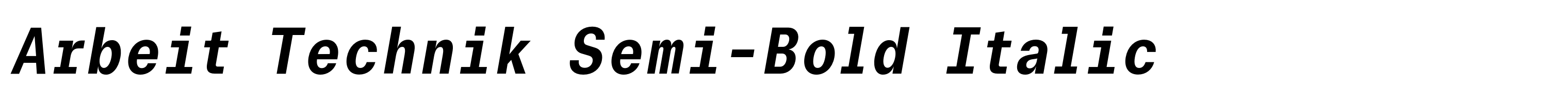 Arbeit Technik Semi-Bold Italic