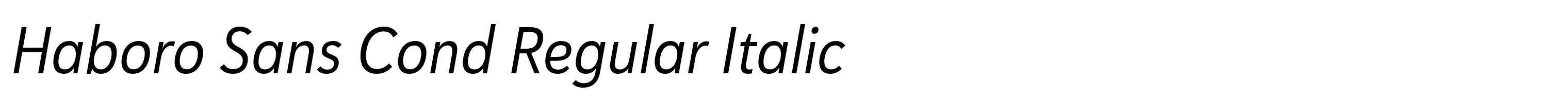 Haboro Sans Cond Regular Italic