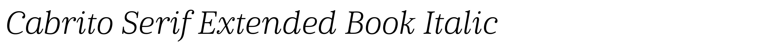 Cabrito Serif Extended Book Italic