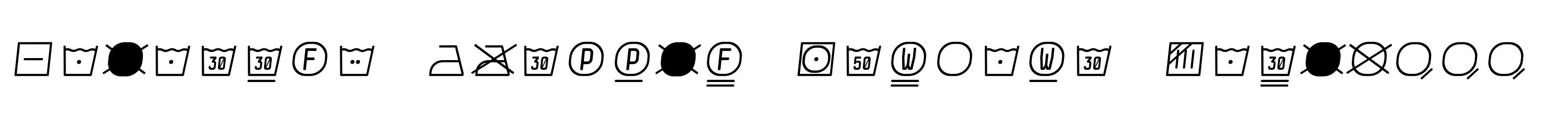 Monostep Washing Symbols Rounded Thin Italic