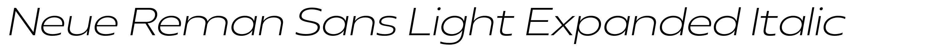Neue Reman Sans Light Expanded Italic