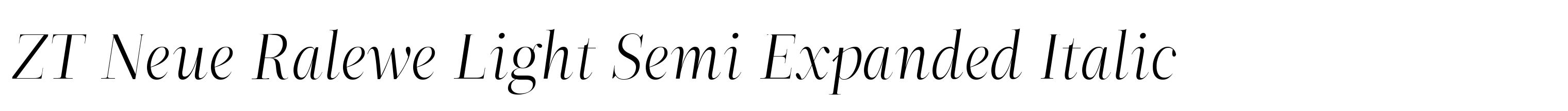 ZT Neue Ralewe Light Semi Expanded Italic