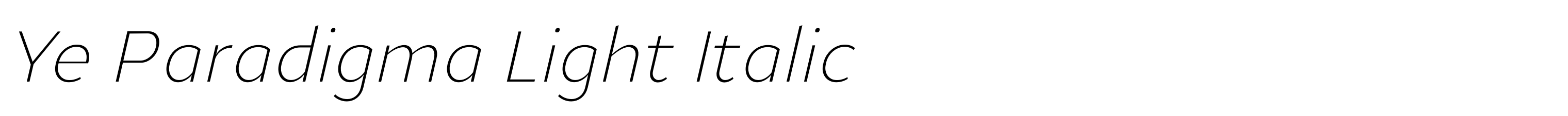 Ye Paradigma Light Italic