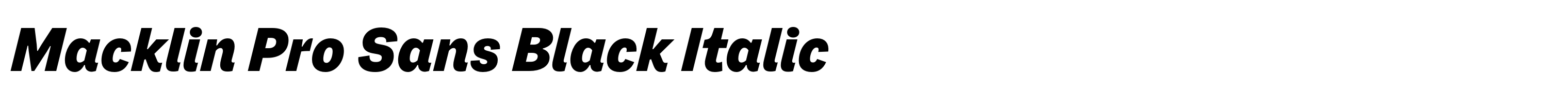 Macklin Pro Sans Black Italic