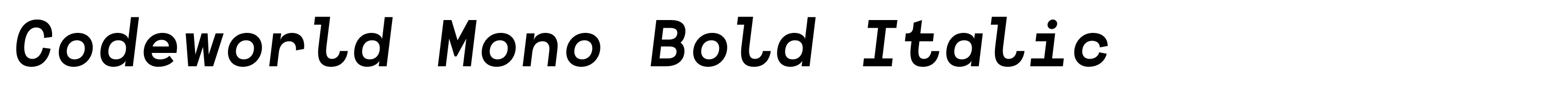Codeworld Mono Bold Italic