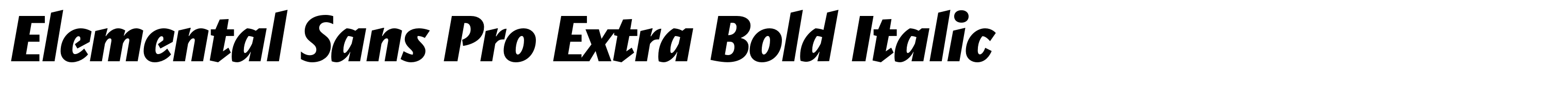Elemental Sans Pro Extra Bold Italic