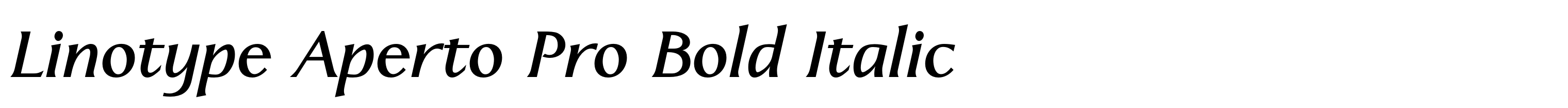 Linotype Aperto Pro Bold Italic