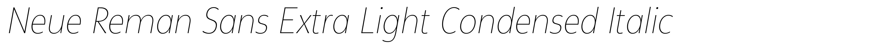 Neue Reman Sans Extra Light Condensed Italic