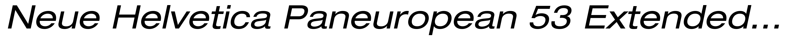 Neue Helvetica Paneuropean 53 Extended Oblique