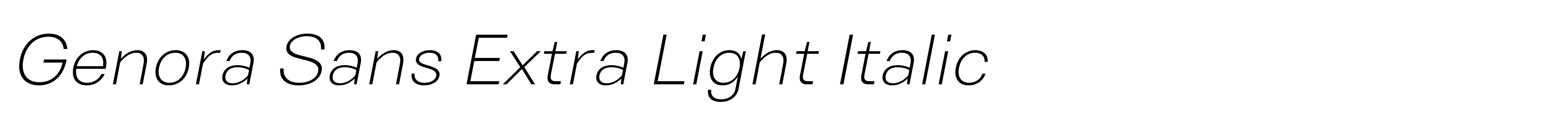 Genora Sans Extra Light Italic