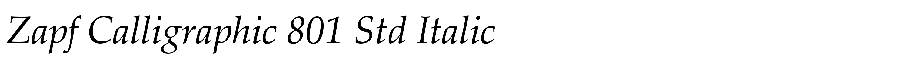 Zapf Calligraphic 801 Std Italic