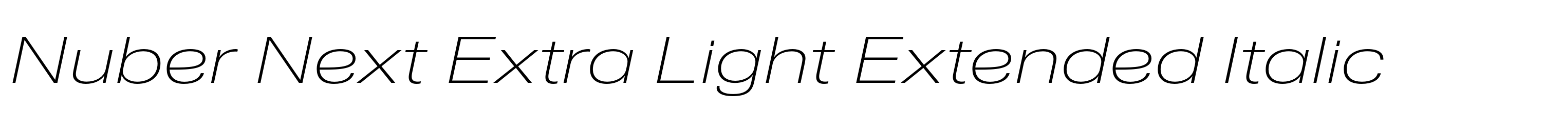 Nuber Next Extra Light Extended Italic