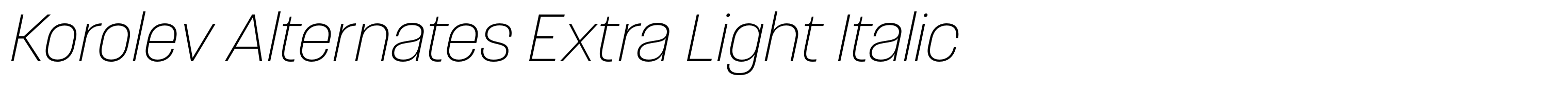 Korolev Alternates Extra Light Italic