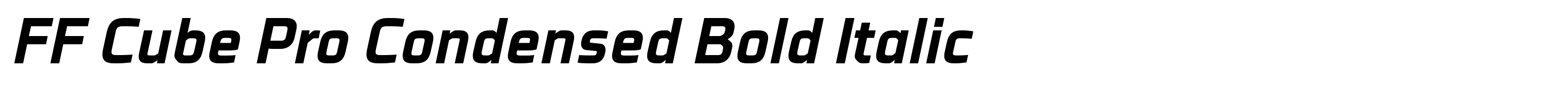 FF Cube Pro Condensed Bold Italic