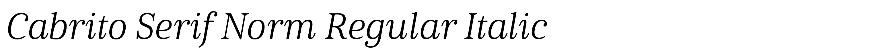 Cabrito Serif Norm Regular Italic