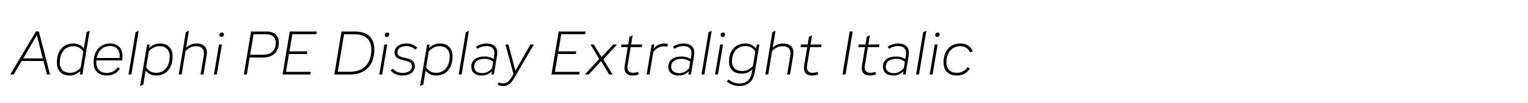 Adelphi PE Display Extralight Italic