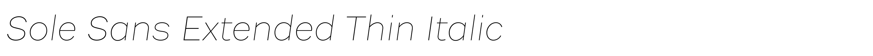 Sole Sans Extended Thin Italic