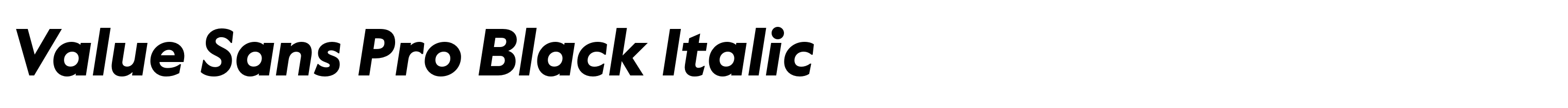 Value Sans Pro Black Italic