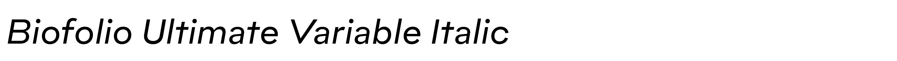 Biofolio Ultimate Variable Italic