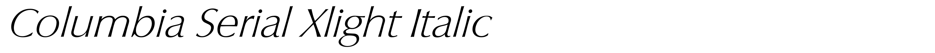 Columbia Serial Xlight Italic