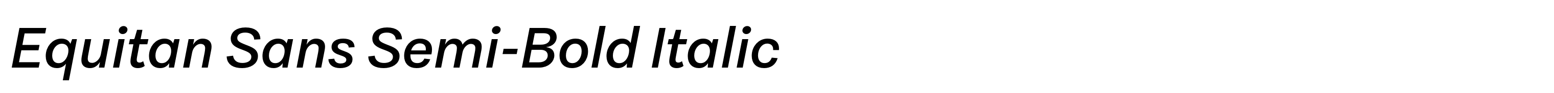 Equitan Sans Semi-Bold Italic