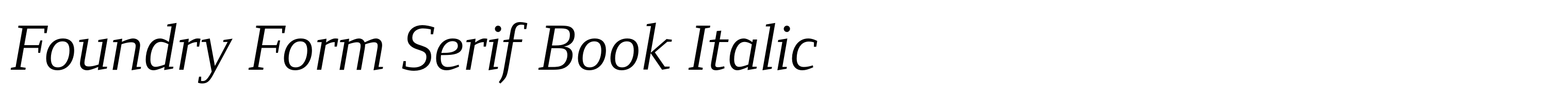 Foundry Form Serif Book Italic