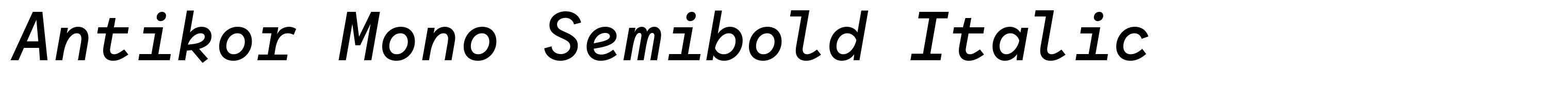 Antikor Mono Semibold Italic