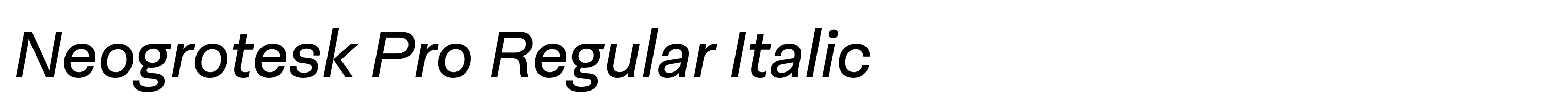 Neogrotesk Pro Regular Italic