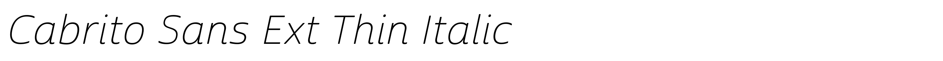 Cabrito Sans Ext Thin Italic