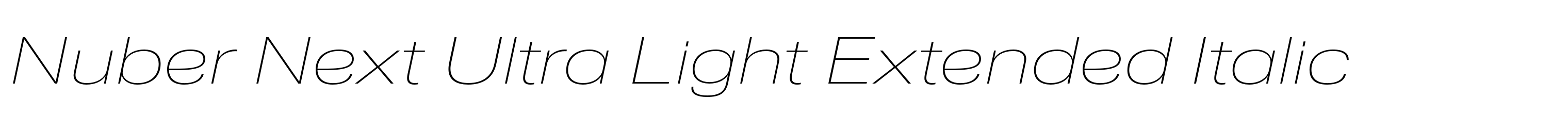 Nuber Next Ultra Light Extended Italic