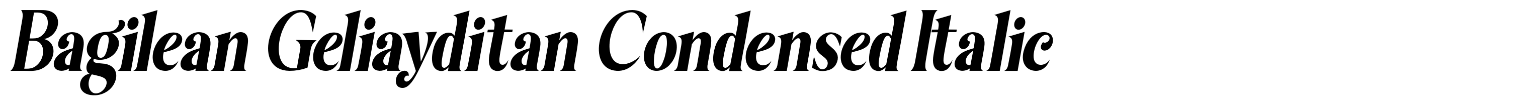 Bagilean Geliayditan Condensed Italic
