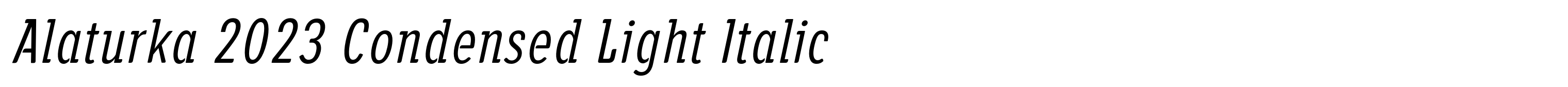 Alaturka 2023 Condensed Light Italic