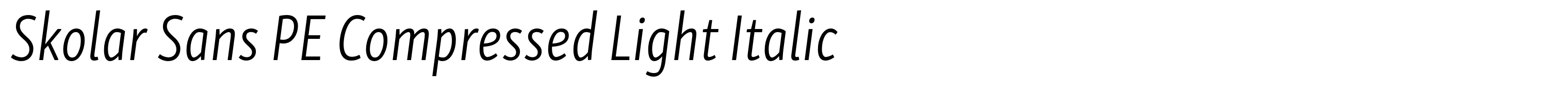 Skolar Sans PE Compressed Light Italic