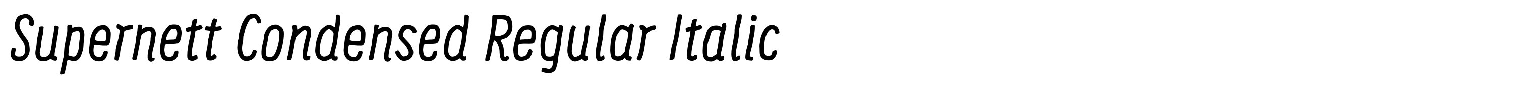 Supernett Condensed Regular Italic
