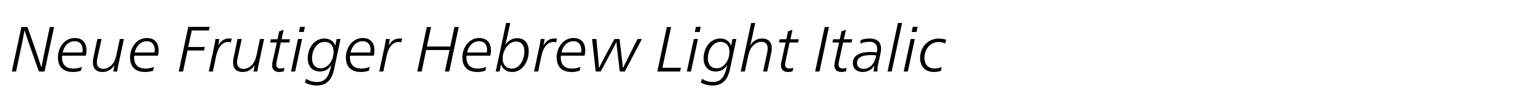Neue Frutiger Hebrew Light Italic