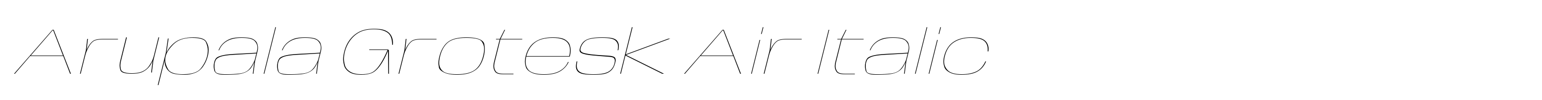 Arupala Grotesk Air Italic