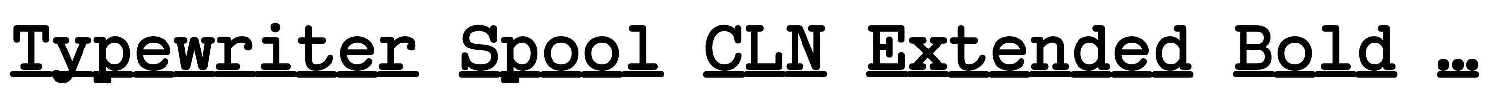 Typewriter Spool CLN Extended Bold Italic