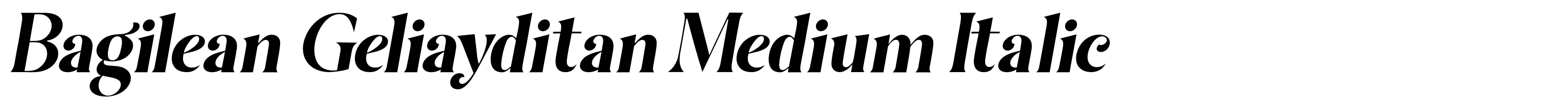 Bagilean Geliayditan Medium Italic