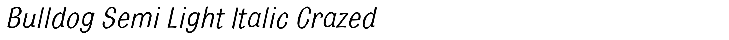 Bulldog Semi Light Italic Crazed