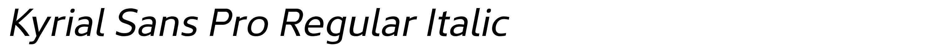 Kyrial Sans Pro Regular Italic