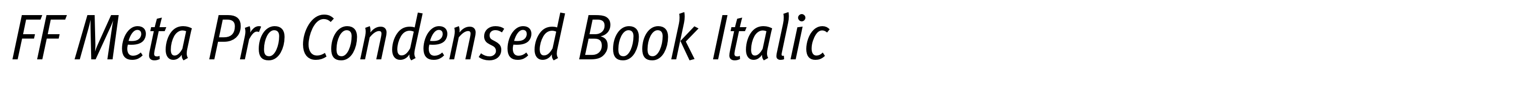 FF Meta Pro Condensed Book Italic