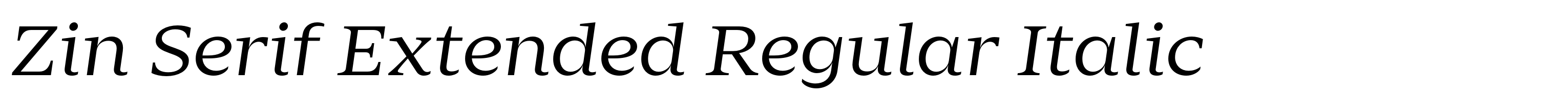 Zin Serif Extended Regular Italic