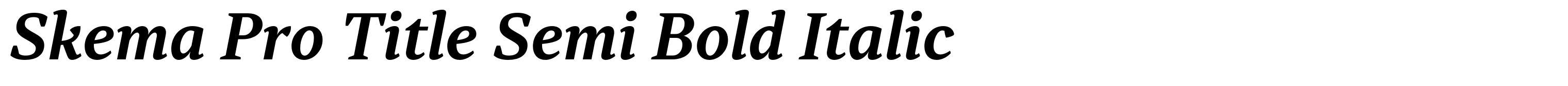 Skema Pro Title Semi Bold Italic